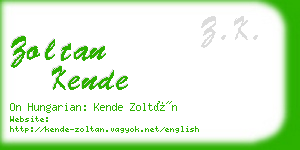 zoltan kende business card